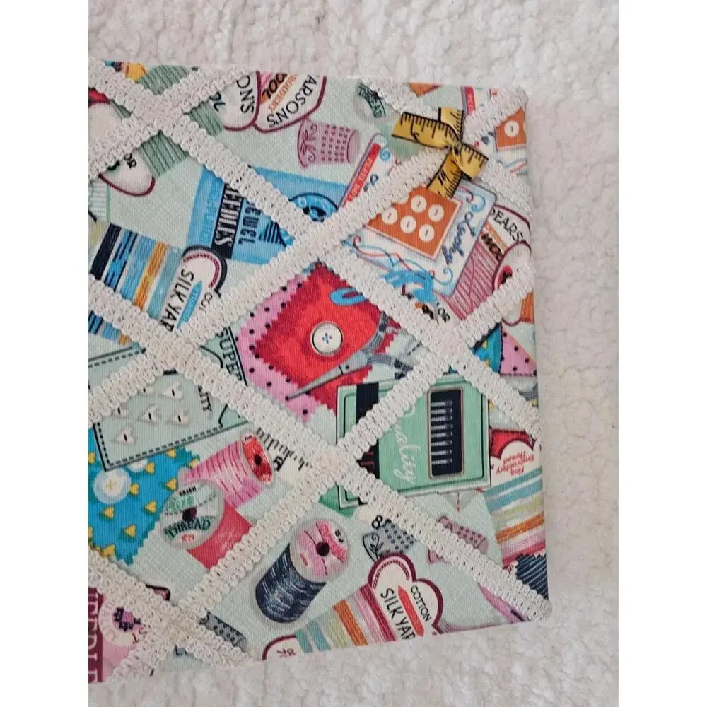 Handmade Craft Room Canvas For Hanging Photos Bows Multicolor 14.25